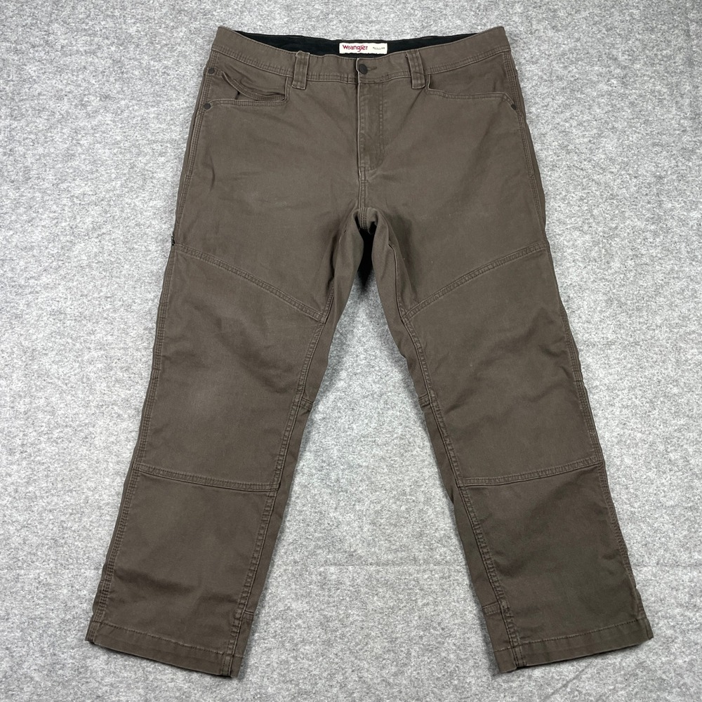 Wrangler Double Knee Utility Pants Mens 36x29 (Fits 36x26) Brown Regular Canvas